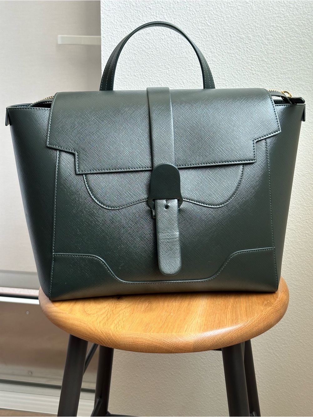 Senreve Convertible Backpack Maestra Dark Green Leather